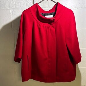 Stylish Red Cape Coat